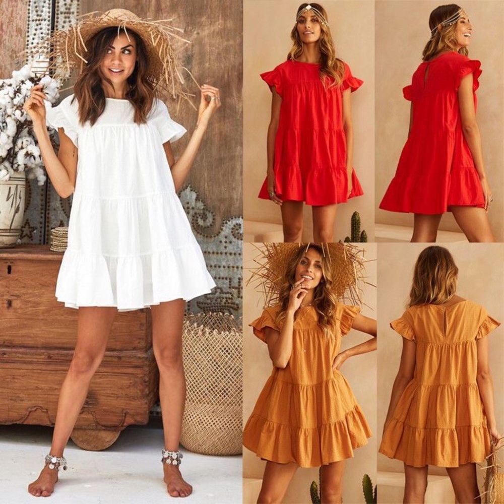 Boho Tiered Babydoll Dress - Picture 6 of 7